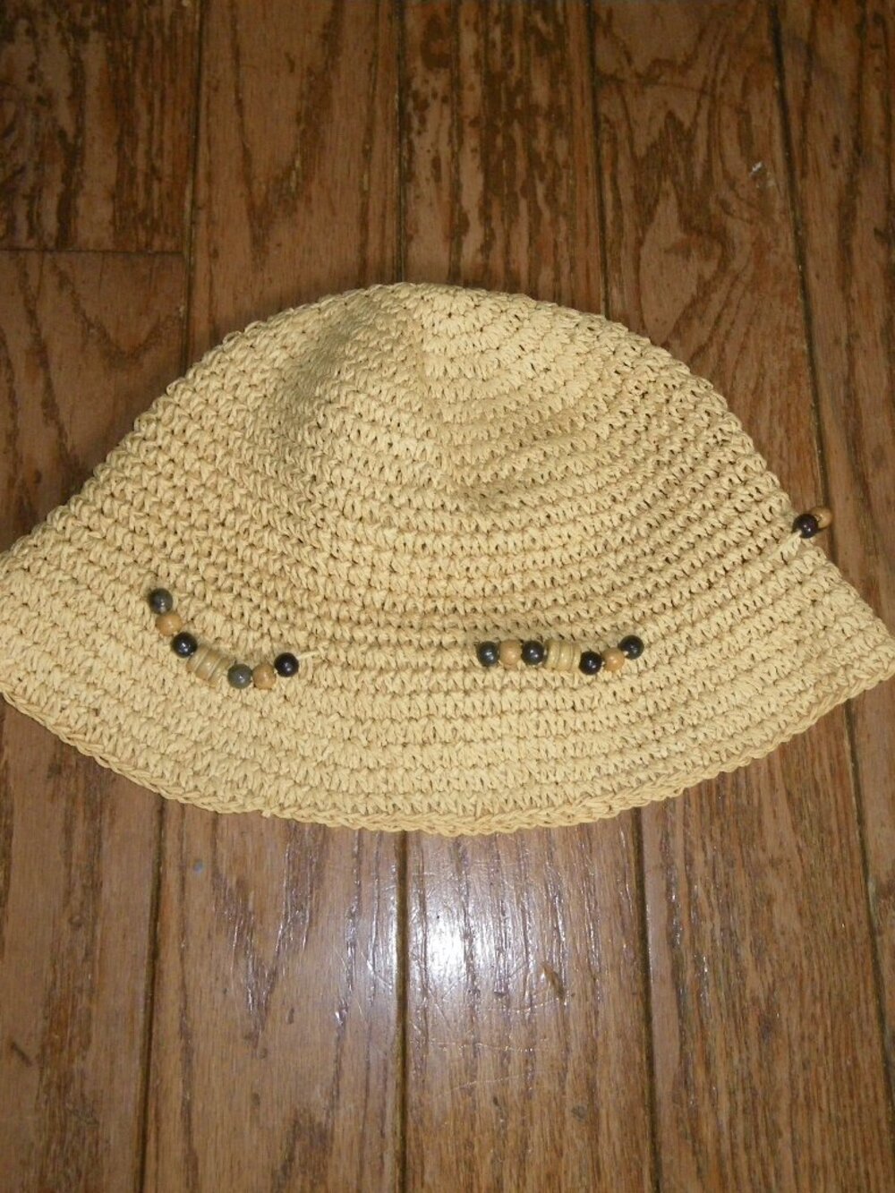 Women’s Fun Beach Bucket Hat w/ Wooden Beads